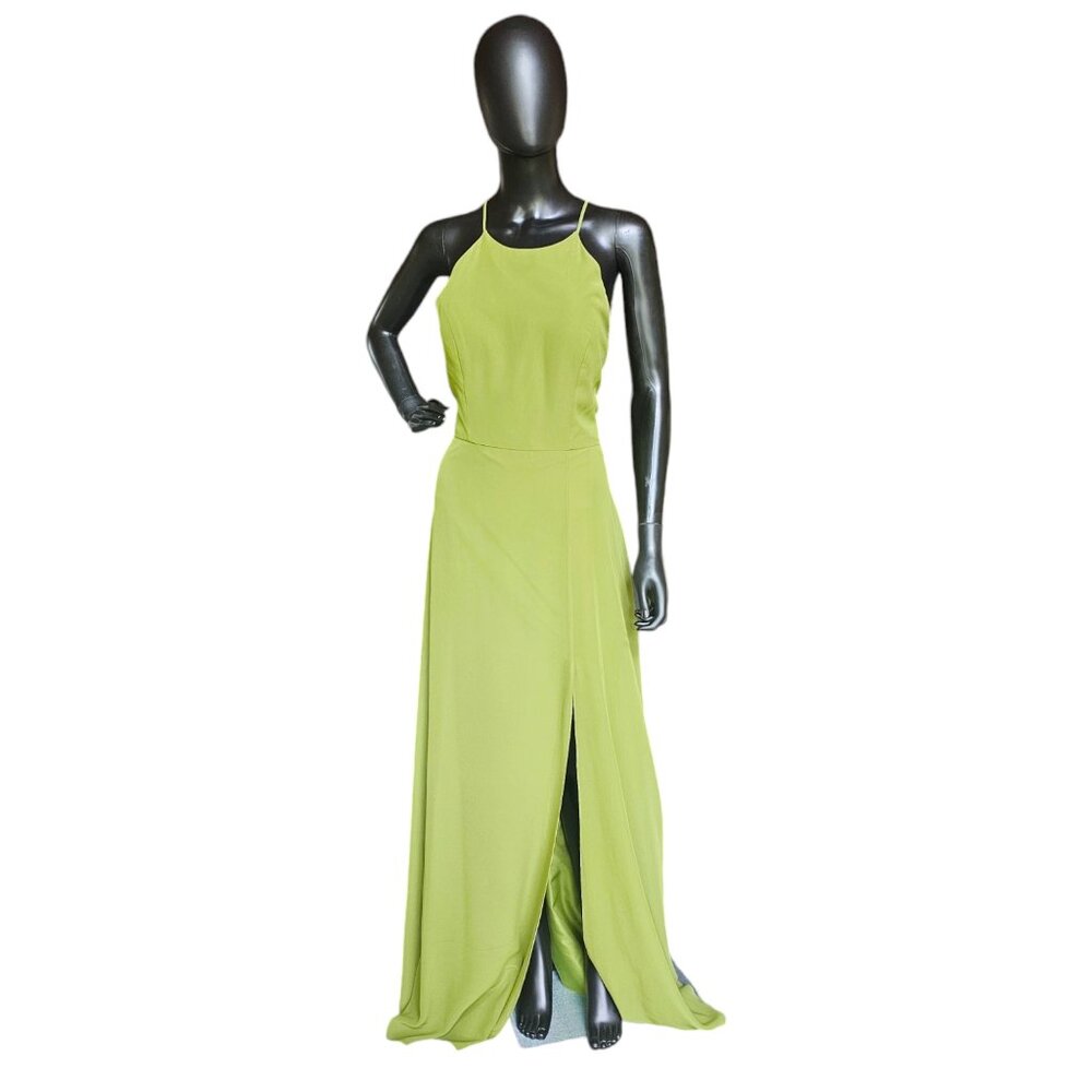 NWOT - Apple Green Halter Chiffon Gown - Jenny Yoo